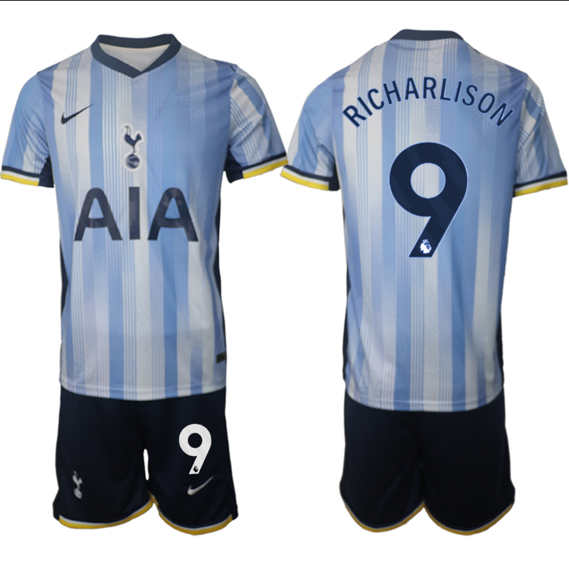 Men 2024-2025 Club Tottenham away Blue #9 Soccer Jersey